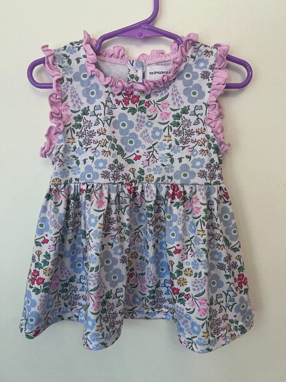 The Smocking Jay’s Floral Flutter Ruffle Sleeve Tunic Top size 2T